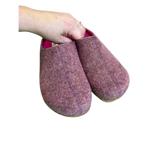 Taos Woollery Wool Clogs Pink Rose Comfort Support Cozy Shoes Sz 8–8.5 - Picture 3 of 6